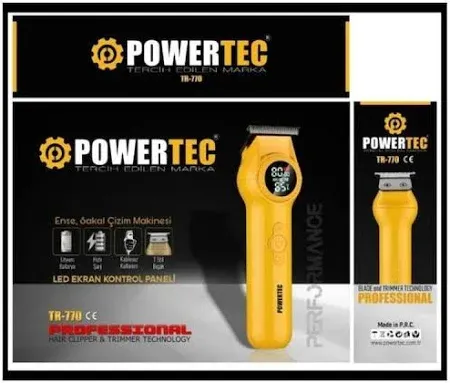 POWERTEC Sakal tıraş makinesi LEDLİ POWERTEC TR-770