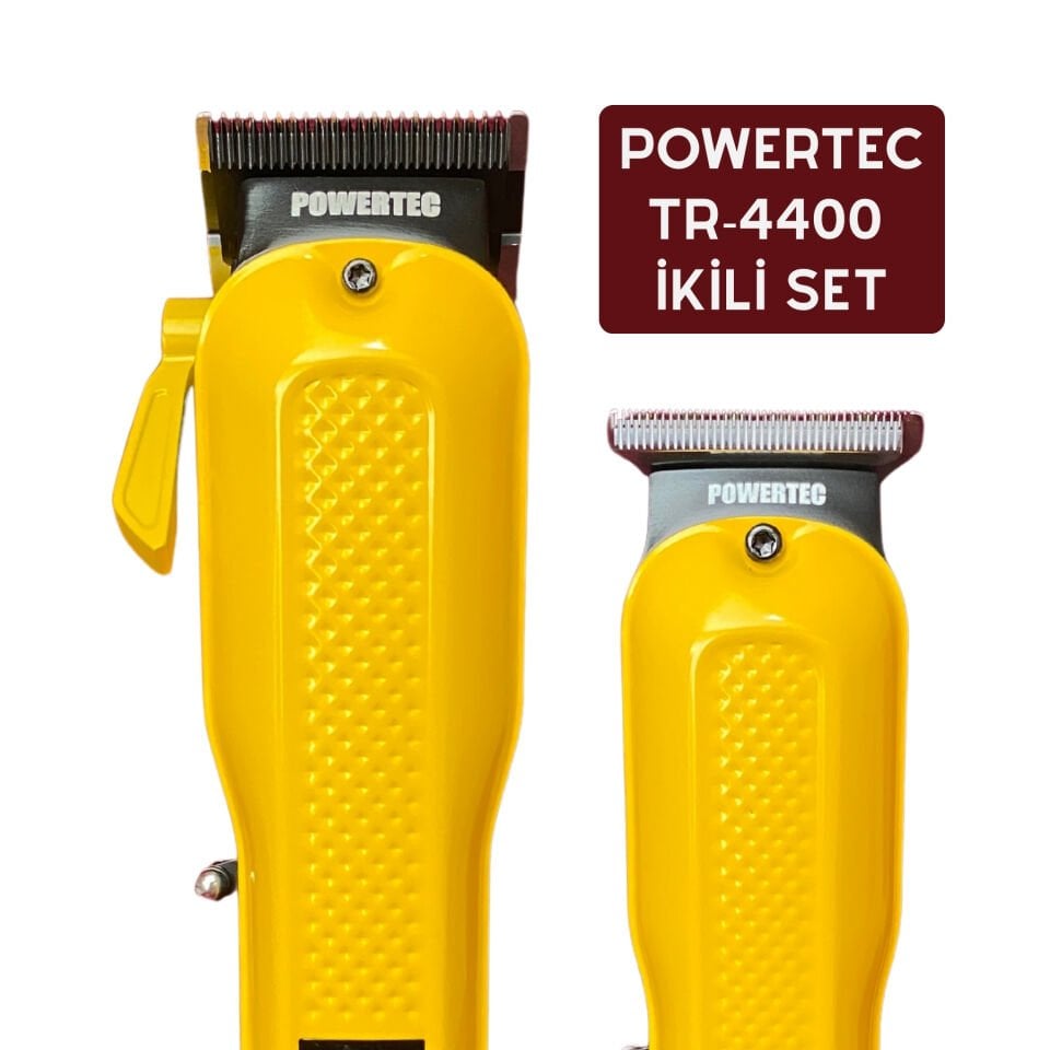 POWERTEC Saç ve sakal tıraş makinesi ikili set TR-4400