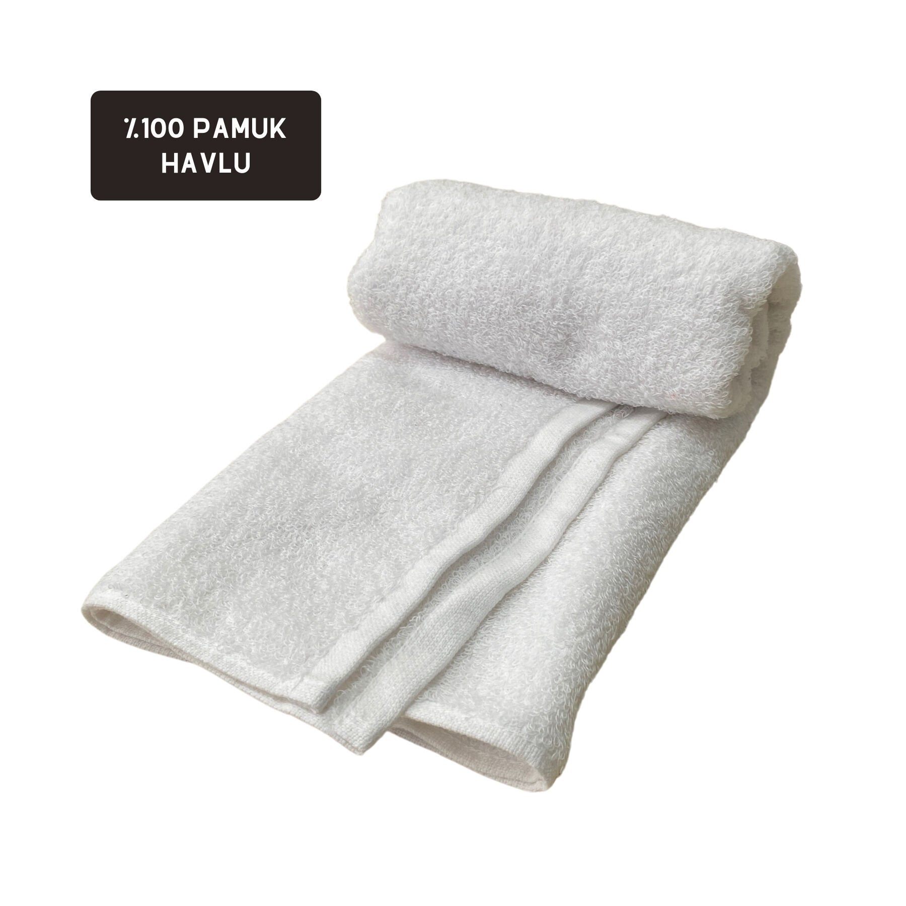 %100 pamuk saç havlusu - Beyaz