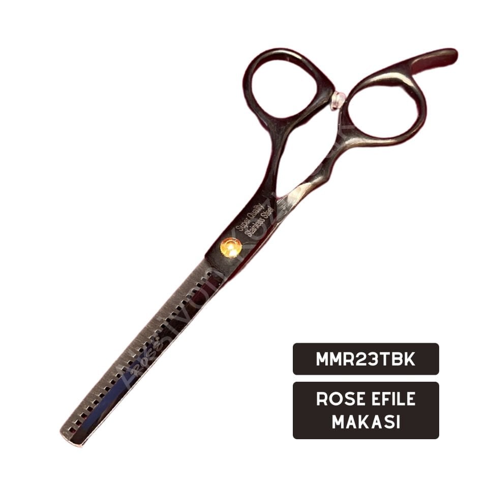 Rose Efile Makası (Ara Makas) – Profesyonel Saç İncelme ve Şekillendirme - MMR23TBK