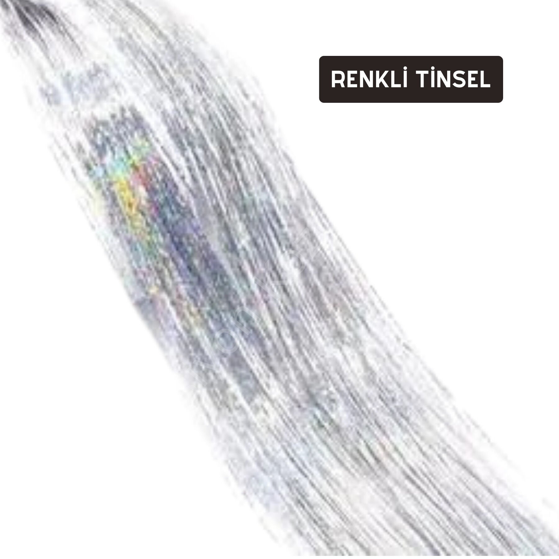 Renkli tinsel simli saç aksesuarı gelin teli 10'lu paket