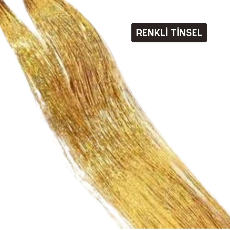 Renkli tinsel simli saç aksesuarı gelin teli