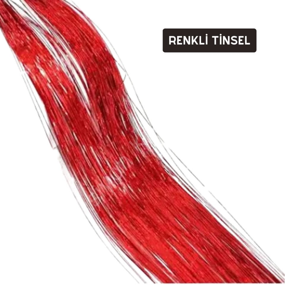 Renkli tinsel simli saç aksesuarı gelin teli